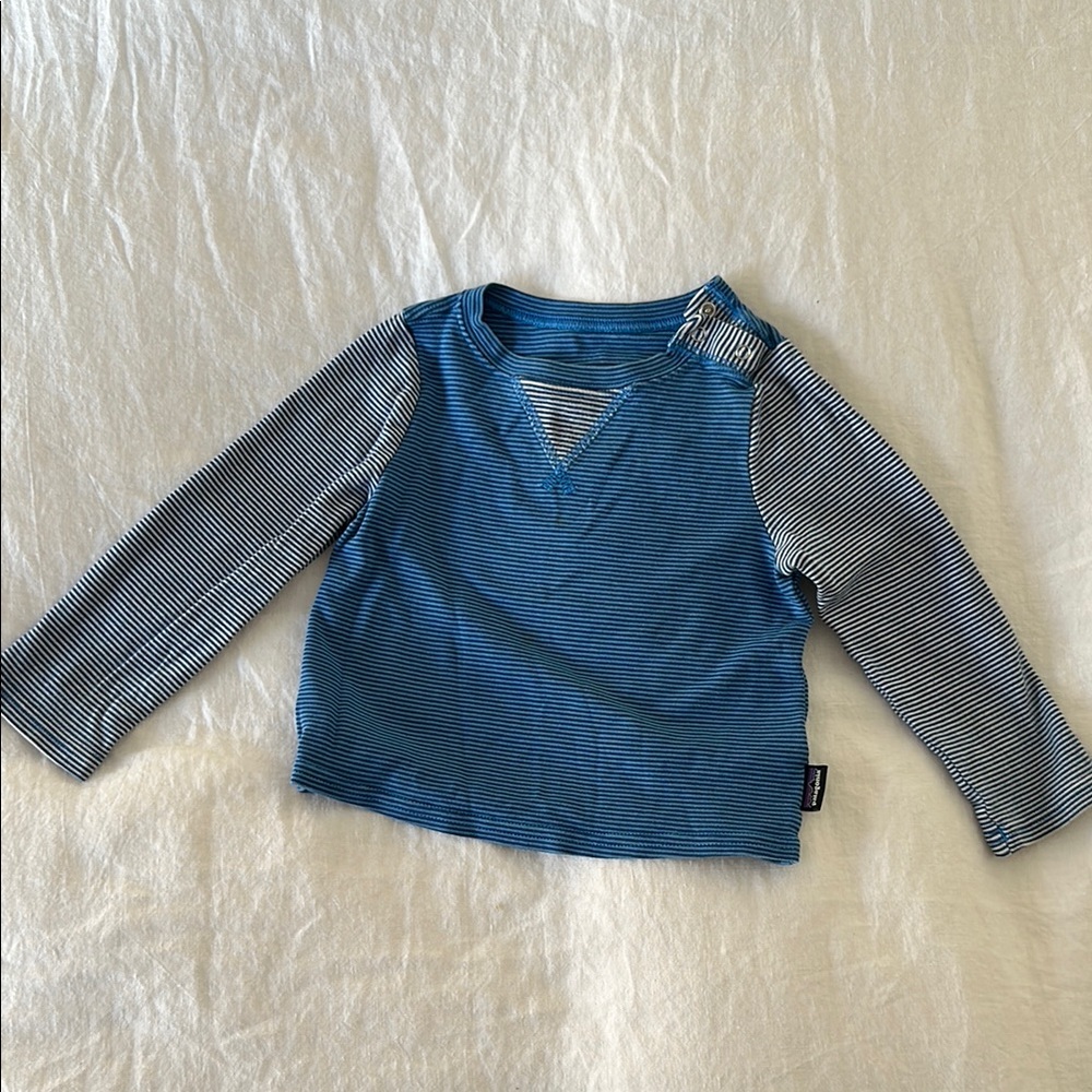 Blue Striped Kids Long Sleeve Shirt